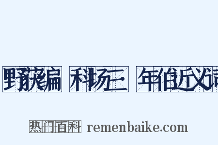 野获编·科场三·年伯近义词是什么意思的图片